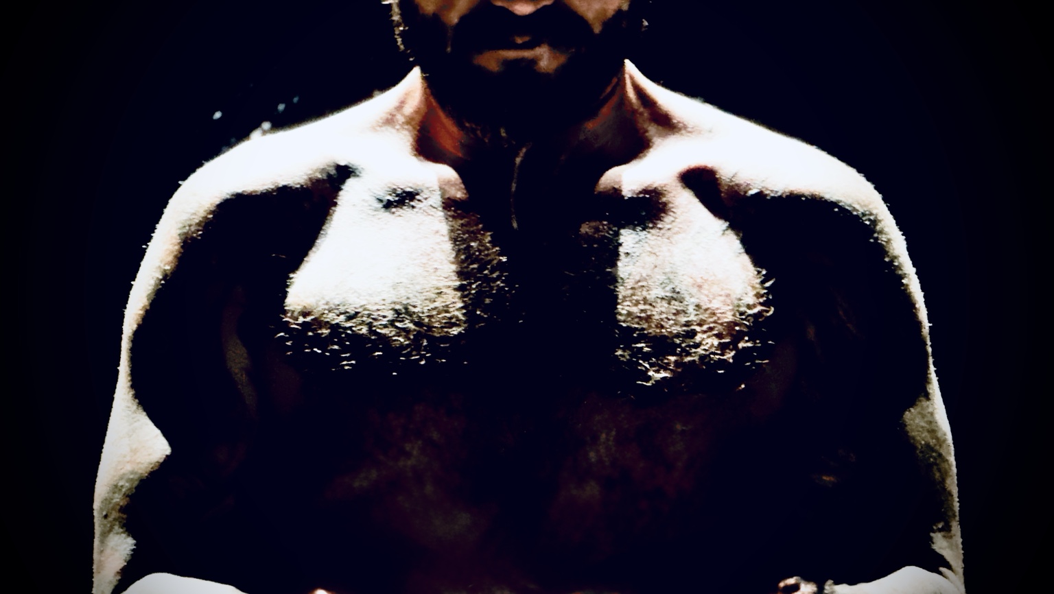 Dramatic fitness detail photograph